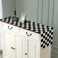 thumbnail image 6 of 1pc Geometric Stripe Linen Table Runner, Modern Simple Black AndWhite Plaid Classic Vintage Table Cloth, Home Decoration, 6 of 8