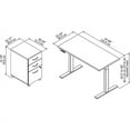 thumbnail image 7 of Bush Business Furniture M6S001AC 48 x 24 in. Move 60 Series by Height Adjustable Standing Desk with Storage - Natural Maple, 7 of 7