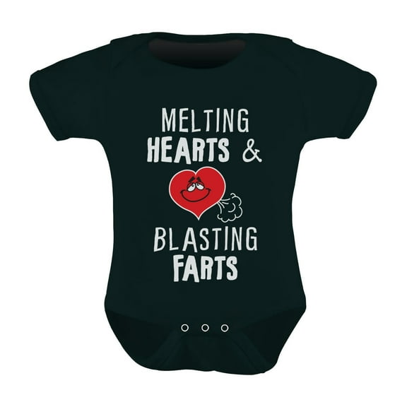 Tstars Boys Unisex Valentine's Day Shirts Melting Hearts and Blasting Farts Funny Humor Gift Idea for Boy Love Cute Baby Bodysuit
