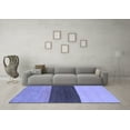 thumbnail image 3 of Ahgly Company Machine Washable Indoor Square Abstract Blue Contemporary Area Rugs, 5' Square, 3 of 4