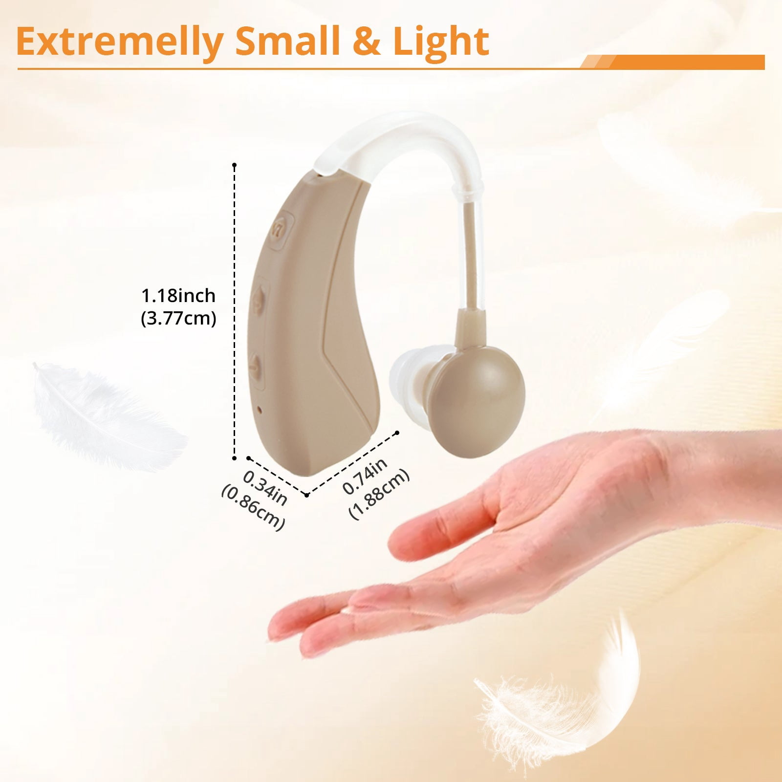 ELCTRTICI Hearing Aids for Seniors, Adjustable Volume with Button, 4 Noise Reduction Modes, Rechargeable Hearing Aids Portable Charging Dock, VHP-1021
