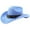 Blue, variant on Fgnfyis Summer Straw Cowboy Hat Rolled Brim Sun Outdoor Western Style Fedora for Men and Women Blue 59.3cm
