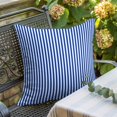 thumbnail image 2 of Pillow Covers 18x18 Inch, Navy Blue Stripe Linen Pillowcase with Invisible Zipper, Modern White Vertical Striped Geometric Decorative Throw Pillow Covers Cushion Case for Couch Sofa Bed Living Room, 2 of 9
