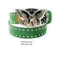 thumbnail image 3 of Subcultures Belt for Pants Jeans Metal Butterfly Buckle Waistband 2000s Waist Belt PU Leather Waistband for Everyday Wear White, 3 of 4