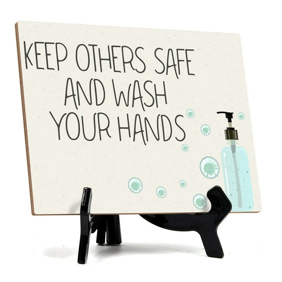 Signs ByLITA Keep Others Safe & Wash Your Hands, Hygiene Sign, 6" x 8" (White)