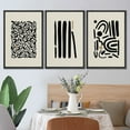 thumbnail image 3 of PixonSign Framed Canvas Print Wall Art Set Geometric Boho Stylish Polygon Variety Abstract Shapes Illustrations Modern Art Minimalism Decorative for Living Room, Bedroom, Office - 16"x24"x3 Black, 3 of 5