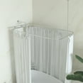 thumbnail image 3 of Naiture Hoop Shower Curtain Rod Rectangular Shape for Clawfoot Tub with Ceiling Support, 60" L X 32" W Never Rust Stainless Steel, Chrome Finish, 3 of 7