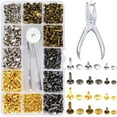 thumbnail image 1 of 360 Sets 3 Sizes Leather Rivets Double Cap Rivet Tubular Metal Studs with 4 Fixing Set Tools for Diy Leather Craft, 1 of 7