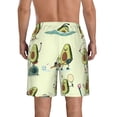 thumbnail image 3 of Bixox Men's Avocado for Exercise printing Casual Classic Fit Short Summer Beach Shorts, 3 of 6