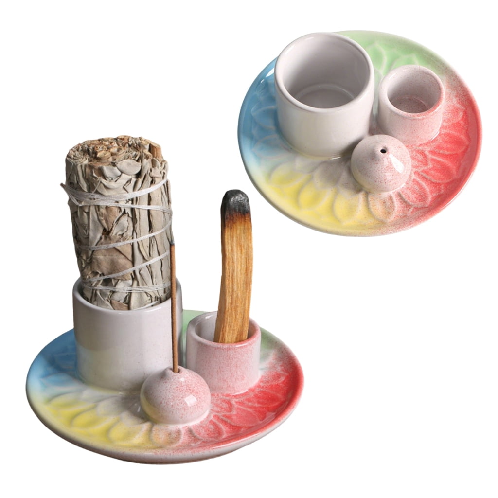 Oasiva Multipurpose Ceramics Incenses Ashes Catchers Tray Holders for Stick Cones Santo Wood and Sages with Elegant Design