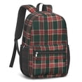 thumbnail image 2 of Red and Green Checkered Pattern 17" School Backpacks for Teens,Waterproof Oxford Fabric,S-Shape Padded Straps for School,Travel,Hiking,Camping, 2 of 6