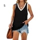 thumbnail image 4 of Guardurnaity Camiseta sin mangas con cuello en V para mujer Camiseta informal con bloques de color Camiseta sin mangas informal Prendas para la parte del cuerpo Negro S Guardurnaity AP002686-01, 4 of 6