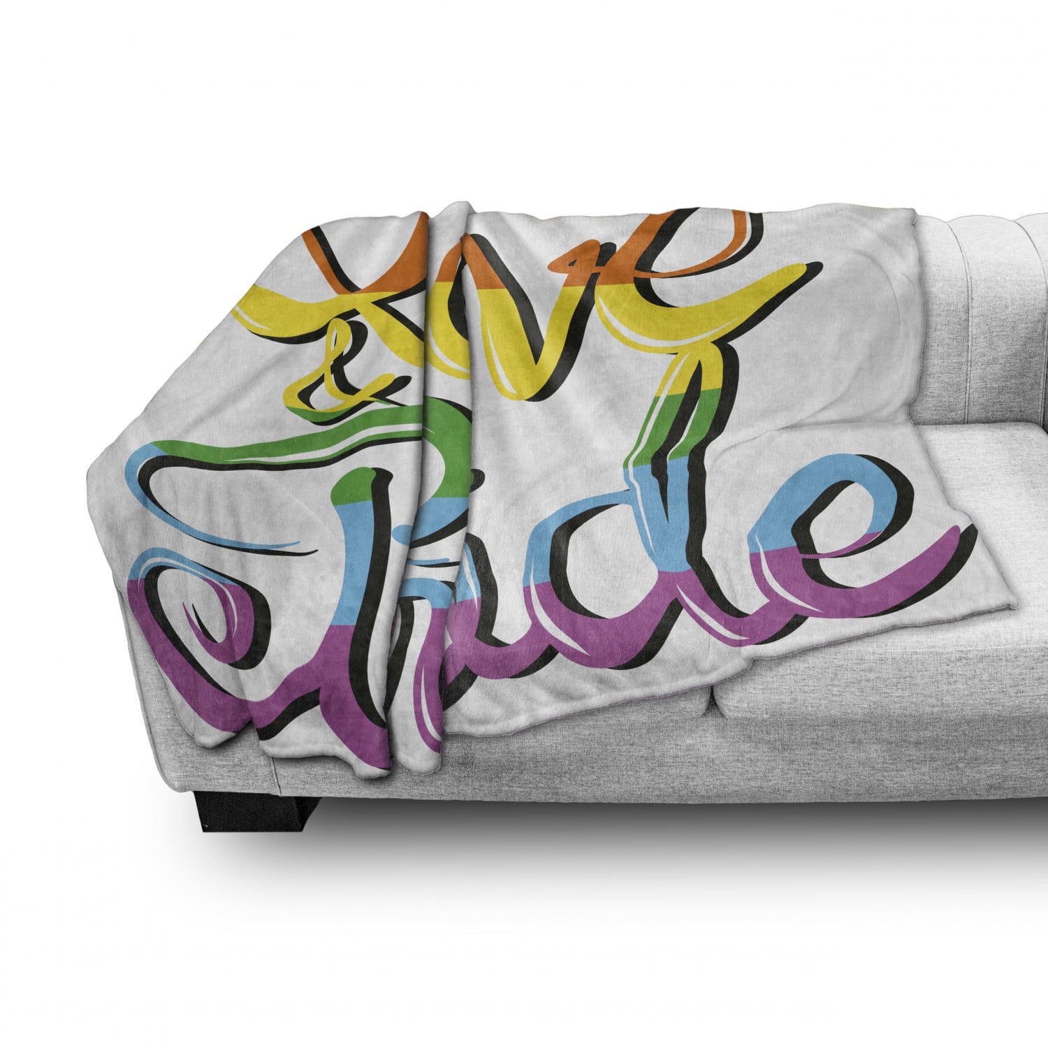 Cozy Plush for Indoor and Outdoor Use Multicolor Love and Pride Text Design Lettering Calligraphy Rainbow Colors Relationship 50 x 60 Ambesonne Pride Soft Flannel Fleece Throw Blanket 