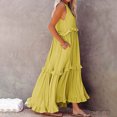thumbnail image 7 of ClodeEU Women's Halter Neck Tiered Maxi Dress,Casual Flowy A-Line Sundress Yellow,Women's Plus XXL, 7 of 7