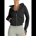 thumbnail image 2 of Sudaderas con Capucha y Cremallera para Mujer, Chaquetas, Sudaderas , Conjuntos de para Otoño, Camisetas Casuales y Cómodas Estilo Y2k, Ropa de Invierno. Negro S, 2 of 9