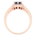 thumbnail image 4 of 2.48 ct Brilliant Marquise Cut Blue Sapphire 14k Rose Gold Halo Solitaire with Accents Engagement Bridal Wedding Ring Band Set size 10.75, 4 of 7