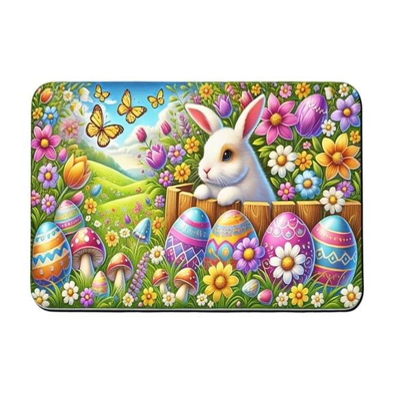 Easter Day Non-Slip Kitchen Mat, Absorbent Polyester Floor Rug for Entryway, Bathroom, and Dining Room, Cushioned and Easy to Clean, Dirt Proof Foot Mat