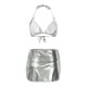 thumbnail image 5 of Tankini para mujer, bikini liso sin espalda, de dos piezas, estilo vendaje, para playa, dos piezas, tankini, 2 piezas, 5 of 8