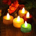 thumbnail image 3 of Velas eléctricas LED con purpurina, luz de té operada por batería, vela sin llama, decoración de fiesta de boda de Navidad, lámpara de mesa romántica, 3 of 4