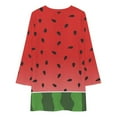 thumbnail image 3 of Watermelon Print Loose Dress Evening Dress Summer Dresses for Women Luxury Dress Long Sleeved Dress, 3 of 4