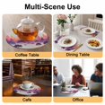 thumbnail image 2 of Purple Orange Ombre Forest Round 13 Inch Placemats Set of 8, Tree Modern Abstract Art HeatResistant Non Slip Place Mats for Dining Table, Wipeable Braided Kitchen Table Mats for Housewarming, 2 of 9