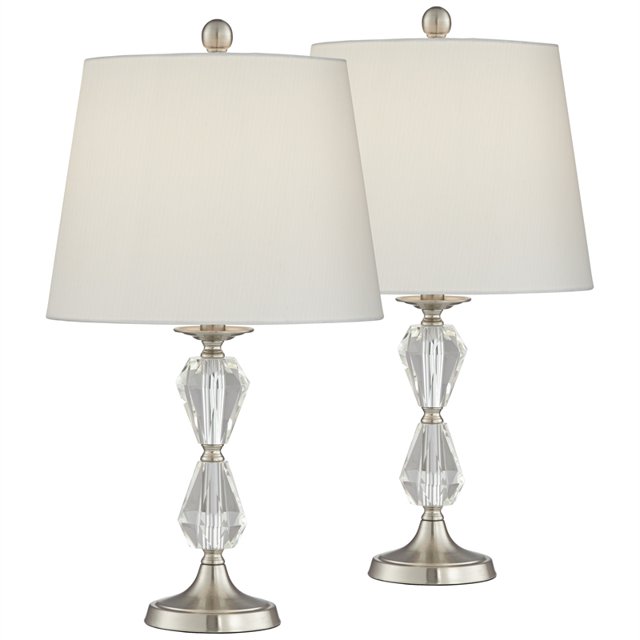 Pacific Coast Lighting 23.50" Metal & Crystal Set of 2 Table Lamp