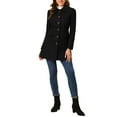 thumbnail image 2 of INSPIRE CHIC Women's Peter Pan Collar Single Breasted Mid Length Overcoat, 2 of 6