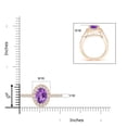 thumbnail image 4 of ANGARA Natural Classic Oval 1.6 ct Amethyst Halo Ring with Diamond Accents in 14K Rose Gold for Women (Size-9x7mm) | February Birthstone, Anniversary, Jewelry Gift for Women | Natural Amethyst Ring, 4 of 8
