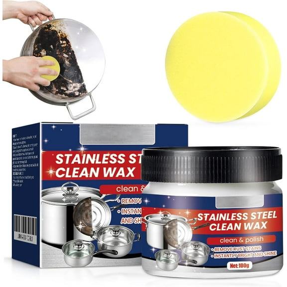 Stainless Steel Scratch Remover, 2026 New Multi-purpose Stainless Steel Clean Wax, Stain-Less Steel Scrat-Ch Remover for Appliances, Kitchen, Grease, Oven, Sink