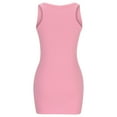 thumbnail image 5 of Fesfesfes Women Dress Sexy Sleeveless Tank Dresses Crewneck Spring Solid Color Tight Stretch Dress Plus Size Clearance $10, 5 of 8