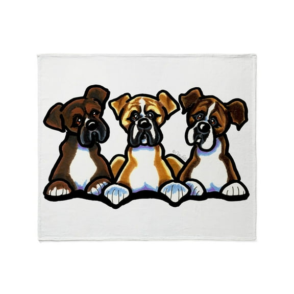 CafePress - Three Boxer Lover Throw Blanket - Soft Fleece Throw Blanket, 50"x60" for All Ages