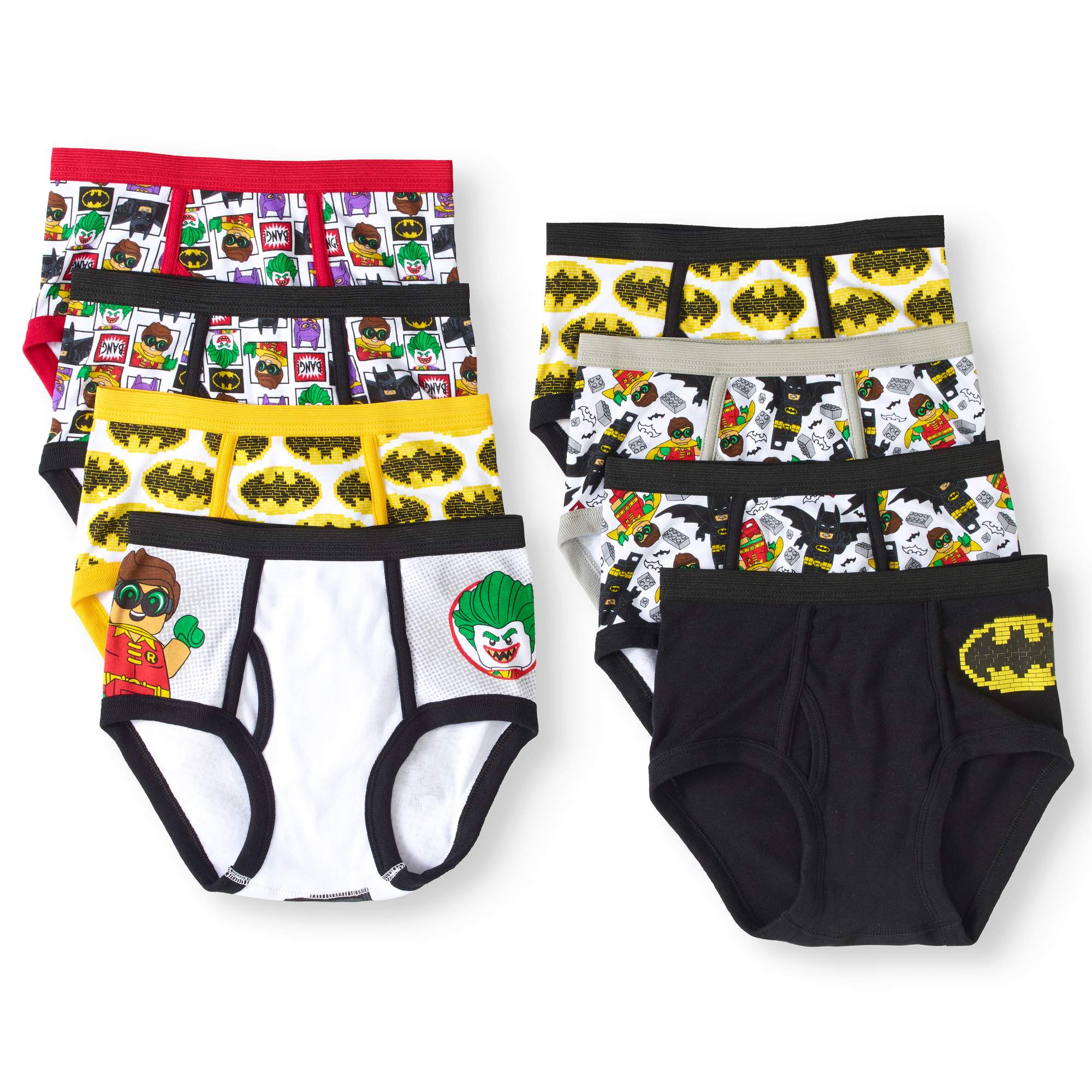 Batman Character 6 Pack With 2 Bonus Pairs Size L: 3 Little Kid- 9 Big Kids