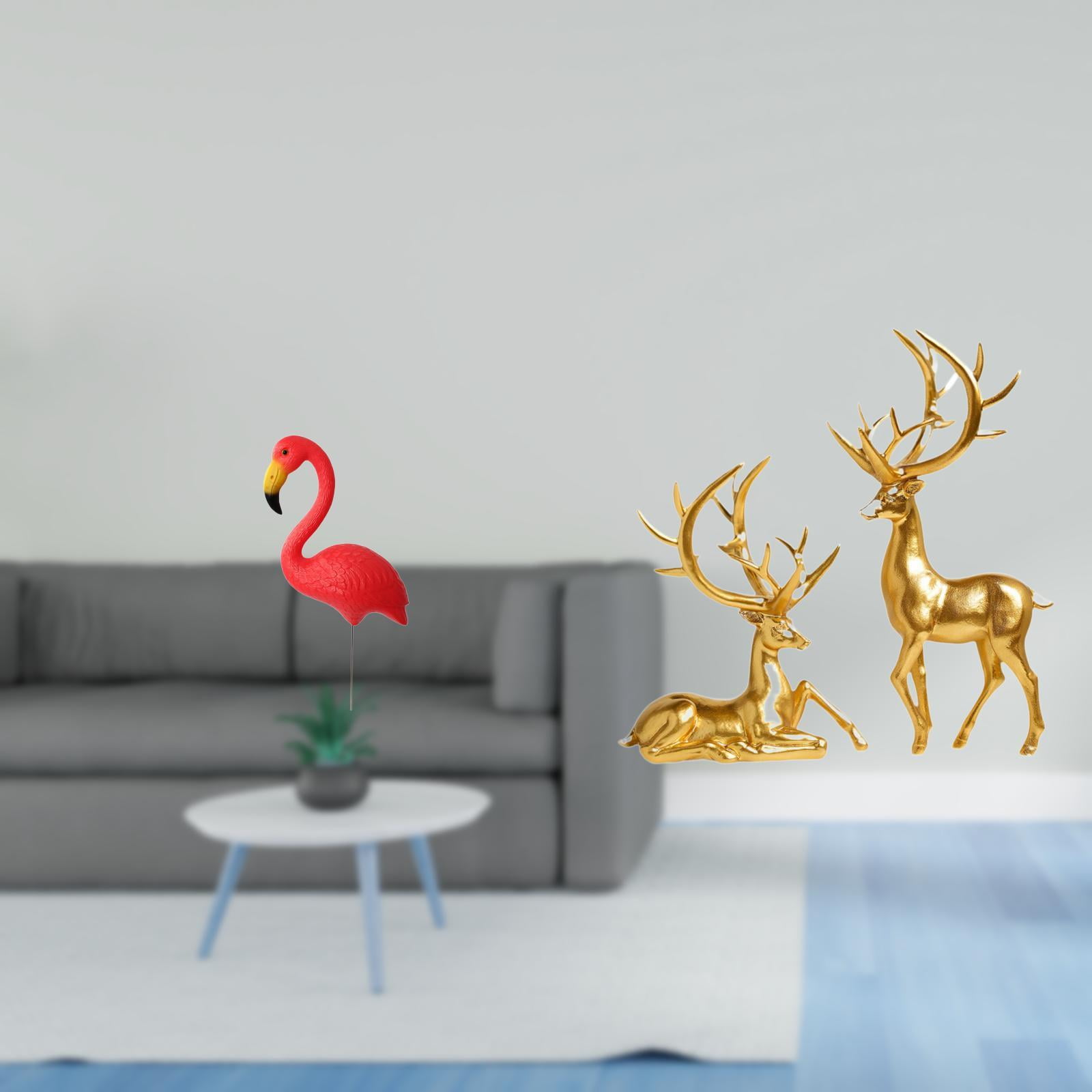 simhoa Bird Statue Figurine Yard Art Ornament Backyard Fairy Garden Accessories Flamingo Garden Stake Sculpture for Holiday Spring Couple Deer Statues Decorative Sculptures Collection Resin