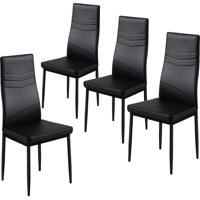 Omni House Kitchen Chairs Set of 4,Faux Leather Padded Seat Dining ...