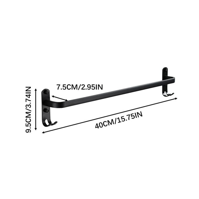 Yhmxh Black Space Aluminum Towel Rack, Towel Rod, Pole Bathroom Upper And Lower Pole, Towel Rack, Towel Rack