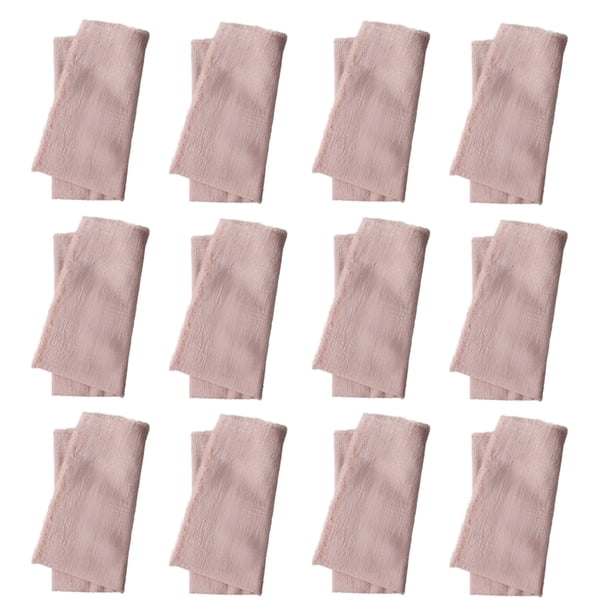 Servilletas de tela bohemias – Servilletas de mezclilla de algodón suave con bordes con flecos para cenas, bodas y fiestas elegantes – 16.5 x 16.5 pulgadas, juego de 12, duraderas y fáciles de plegar,