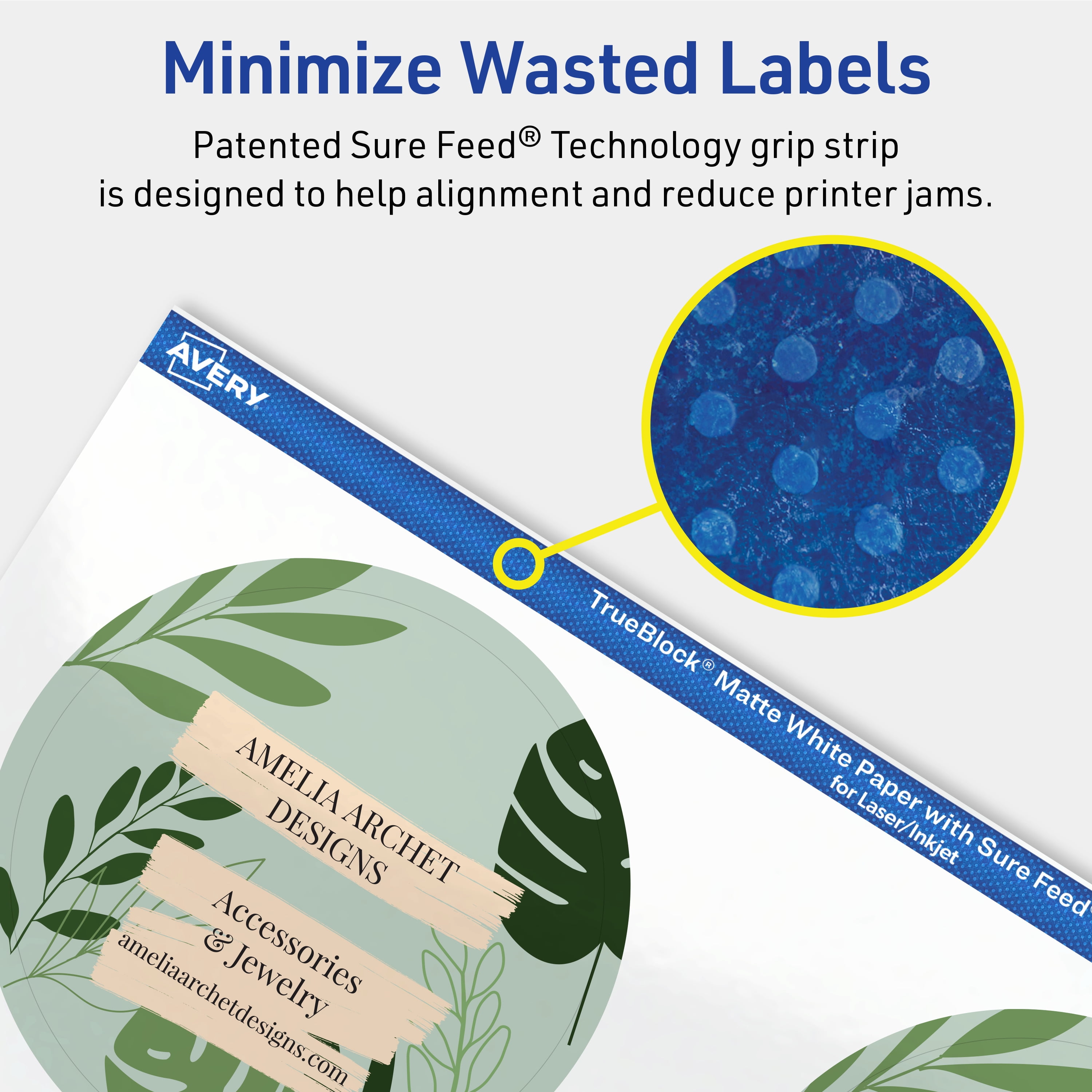 Avery TrueBlock Round Labels, 3" Diameter, 300ct