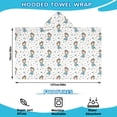 thumbnail image 2 of White Girl Dance Pattern Hooded Bath Towel，50"x30" for Ages 3 To 12 Kids, Quick Dry Lightweight Soft Microfiber Hood Beach Towel Cover Up for Kids, 2 of 7