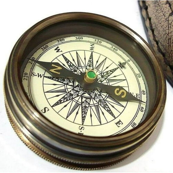 3 inch Robert Frost Poem Brass Compass - Pocket Compass 1885