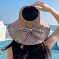 thumbnail image 2 of Sombrero de visera de playa para mujer - Sombrero de protección solar superior vacío Gorra de ala ancha Sombrero de verano, 2 of 4