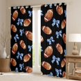 thumbnail image 2 of Erosebridal American Rugby Themed Blackout Curtains Set of 2 (52x84 Each),Princess Blue Bowtie Window Curtains For Kids Girls, 2 of 7