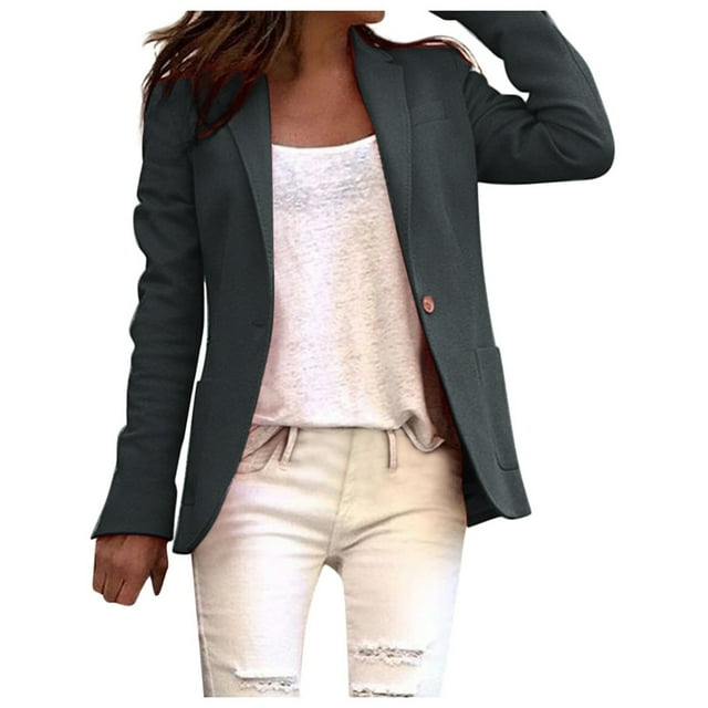 Birdeem Women Casual Fashion Solid Color Long Sleeve Slim Jacket Suit