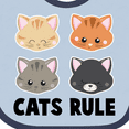 thumbnail image 4 of Inktastic Cats Rule with Cat Heads Boys or Girls Baby Bib, 4 of 4