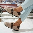 thumbnail image 3 of Rokment Fuzzy Slip on Loafers Snow Boots for Women 2025 Winter Fashion Buckles Plush Fleece Walking Flat Casual No Heel Short Ankle Booties Khaki Size 8.5, 3 of 6