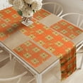 thumbnail image 2 of Ambesonne Yellow Damask Table Runner & Placemats, Eastern Abstract, Placemat 4 pcs + Runner 12"x90", Orange Sepia and Yellow, 2 of 2