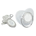 thumbnail image 1 of Silicone Baby Pacifier Silver A-Z Letters Safe BPA Free One Piece Seamless Pacifier with Lid for Infant 6-18 Months, 1 of 7