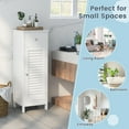 thumbnail image 7 of Topbuy Single Door Bathroom Floor Cabinet Freestanding Storage Organizer Unit w/ Adjustable Shelf Multifunctional Storage Cabinet White, 7 of 7