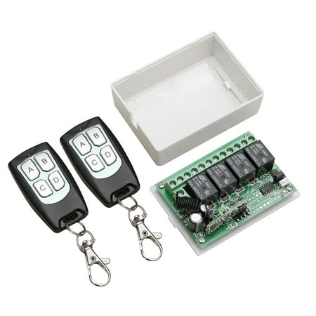

Remote Controller 12V 4-key Garage Gate Window Curtain Roll-up Door Wireless Controller Transmitter Receiver