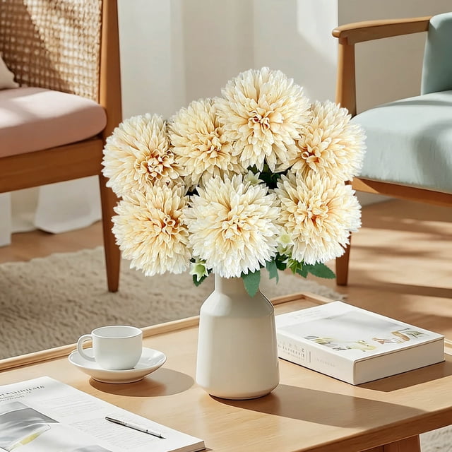 ddioayh Artificial Chrysanthemum Flowers 7-Head Lifelike Bouquet for Wedding Party Event Decor Banquet Table Centerpiece Home Hotel Decoration