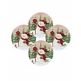 thumbnail image 7 of 13 Inch Round Placemats Set of 4, Red Green Snowman Christmas Non Slip Heat Insulation PP Table Mats, Xmas Tree Snowflake Winter Wooden Washable Place Mats for Kitchen Dining Party Table Decor, 7 of 7